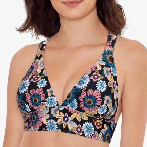 Salt + Cove Other - NWT Salt + Cove Juniors' in Full Bloom Strappy Bikini Top Floral Black Size S